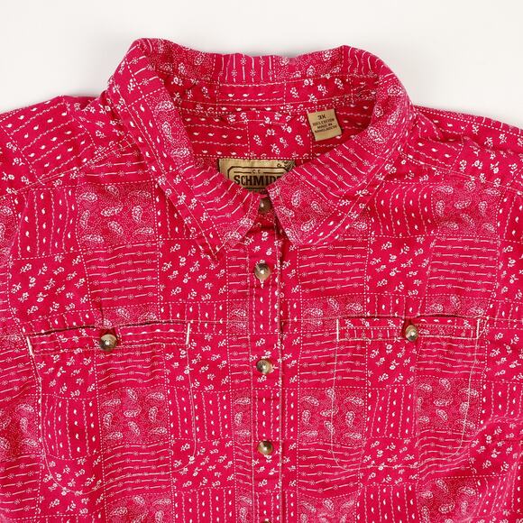 C.E. Schmidt Workwear Womens 3X Button Down Top Pink Front Pockets - Picture 2 of 9